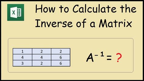 how to find inverse of a matrix in excel