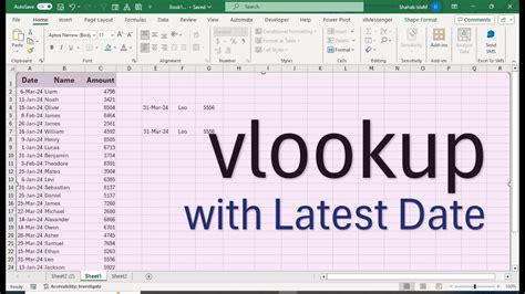 how to find latest date in excel with vlookup