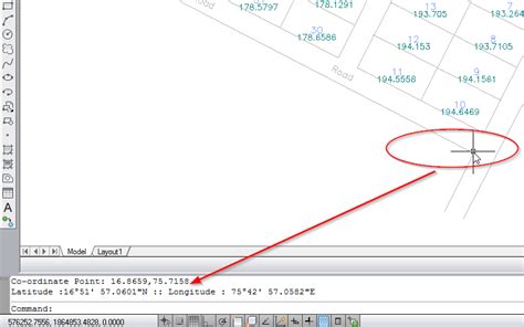 how to find latitude and longitude in autocad