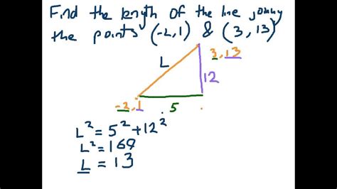 how to find length of line with two coordinates