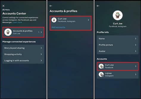how to find linked accounts on facebook app android