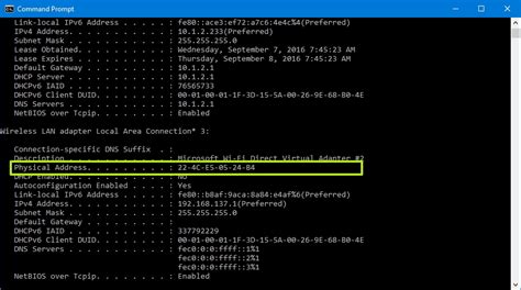 how to find mac address in command line