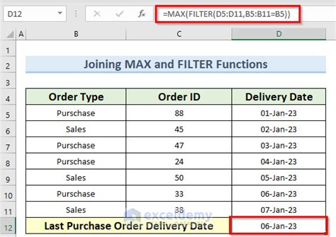 how to find max date in excel