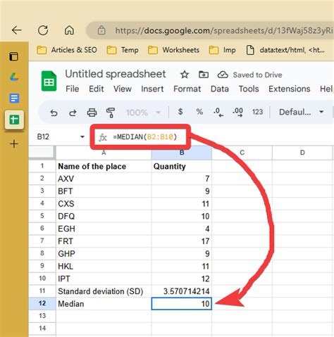 how to find mean of a column in google sheets