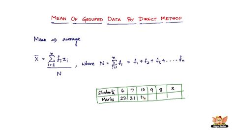 how to find mean using direct method