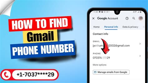 how to find mobile number from gmail