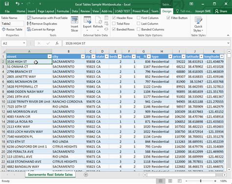 How To Find Named Tables In Excel