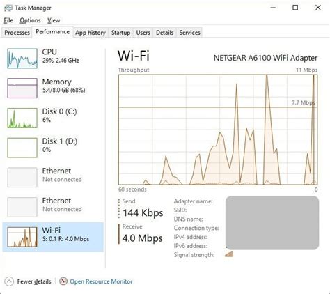how to find network bandwidth in windows