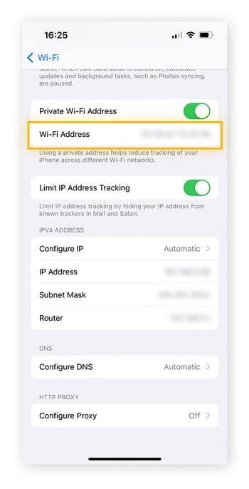 how to find network security type on iphone