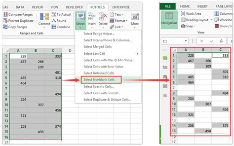 how to find non blank cells in excel