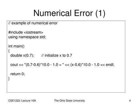 how to find numerical error