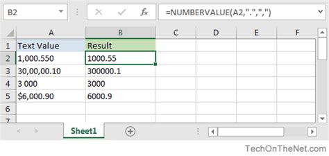 how to find numerical value in excel