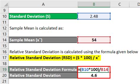 how to find percent relative standard deviation in excel