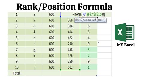 how to find position in excel formula