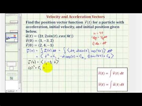 how to find position vector from velocity and acceleration