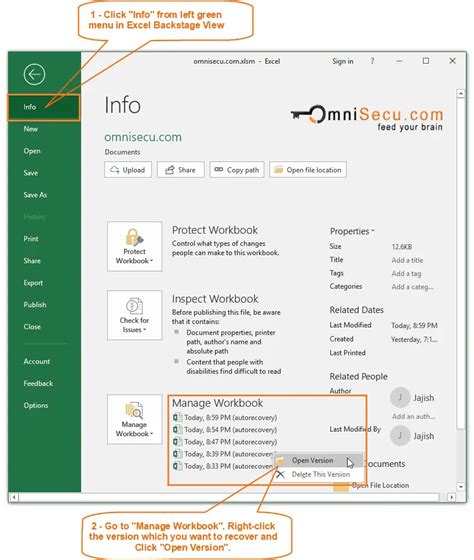 how to find previous versions of excel spreadsheet