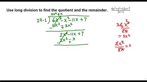 how to find quotient and remainder algebra