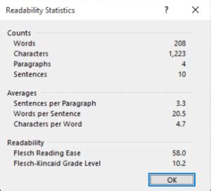 how to find readability statistics in google docs