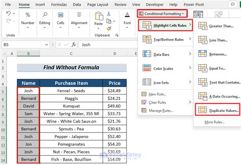 how to find repeated values in excel column