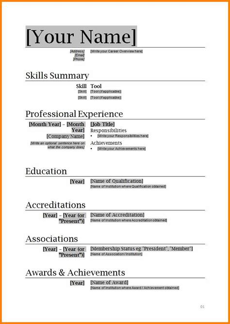 how to find resume format in microsoft word