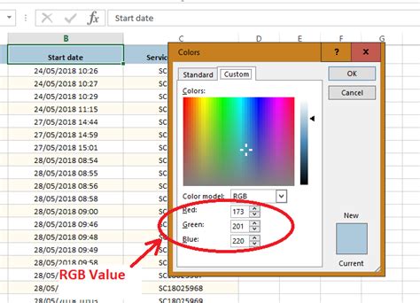 How To Find Rgb Of A Color In Excel