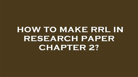 how to find rrl in research paper