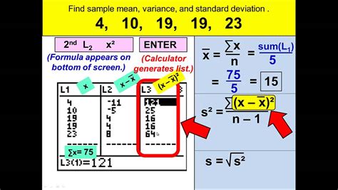 how to find sample variance and standard deviation on calculator
