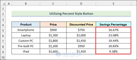 how to find savings in excel