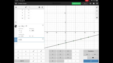 how to find slope from a table in desmos