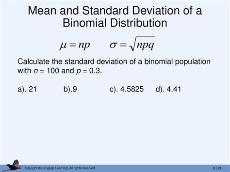 how to find standard deviation of binomial probability distribution