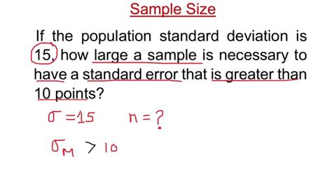 how to find standard error when given mean and sample size