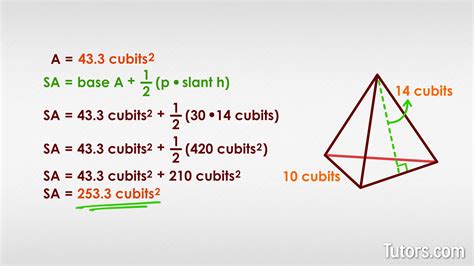 how to find surface area of a triangular pyramid
