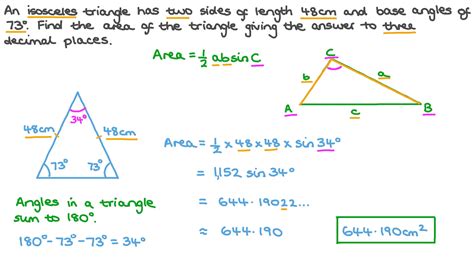 how to find the angles of an isosceles triangle given two sides