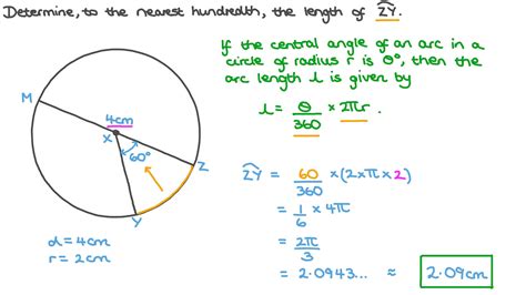 how to find the arc length of a circle with radius and central angle