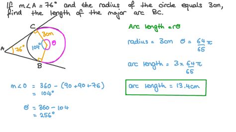 how to find the arc of a circle with only the angle
