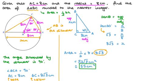 how to find the area of a half circle and triangle