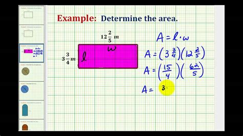 how to find the area of a rectangle using fractions
