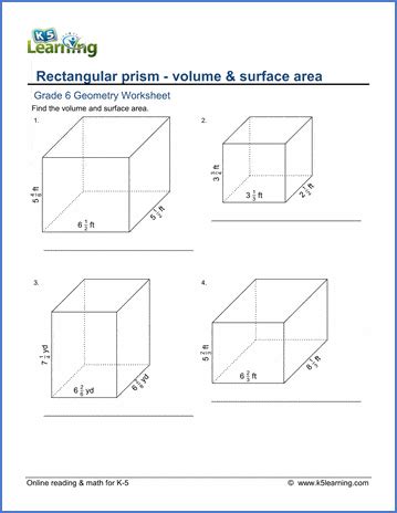 how to find the area of a rectangular prism with fractions