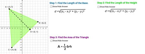 how to find the area of a triangle using a graph