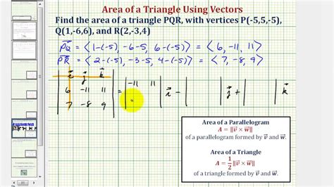 how to find the area of a triangle with 3 points in 3d