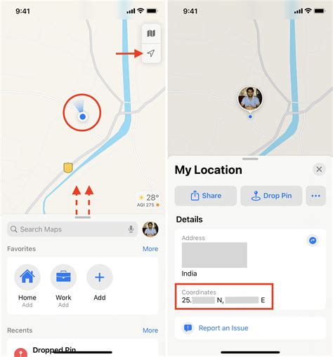 how to find the coordinates on apple maps