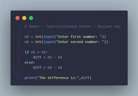 how to find the difference between two variables in python