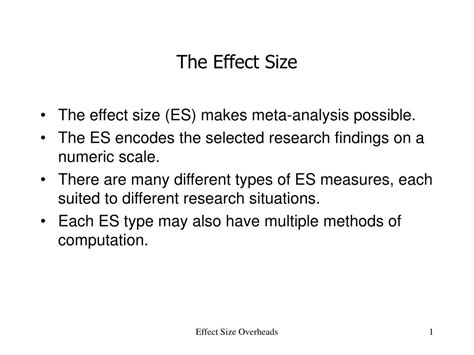 how to find the effect size of a study