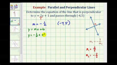 how to find the equation of a line perpendicular and passing through points
