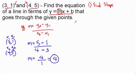 how to find the equation of a line with given coordinates
