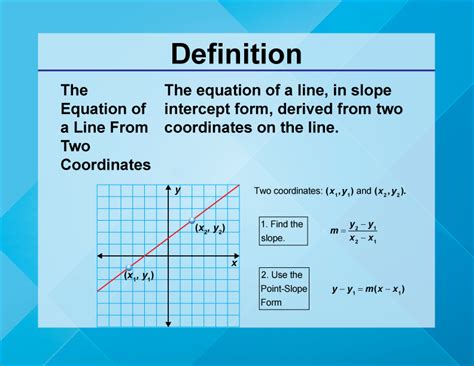 how to find the equation of a line with two coordinates