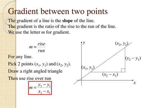 how to find the gradient of a line segment between two points