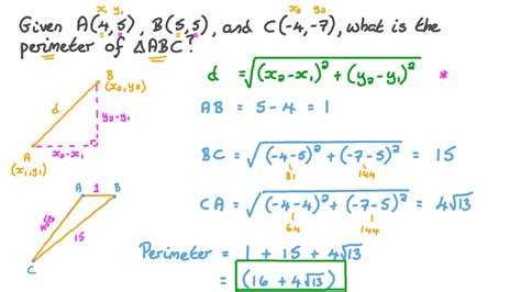 how to find the perimeter of a triangle with three points