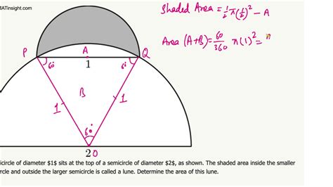 How To Find The Shaded Area Of A Half Circle With A Triangle Inside