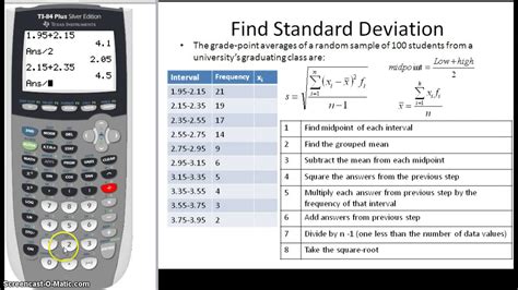 how to find the standard deviation of a data set on a graphing calculator